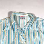 Vintage 70's Sleeveless Striped Button Up Shirt