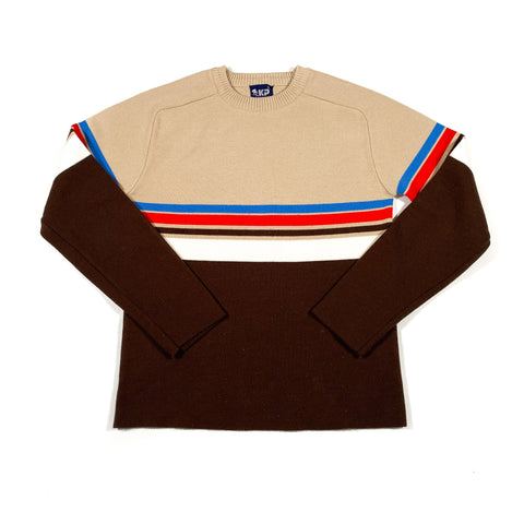 Vintage 60's Brown & Beige Striped Sweater