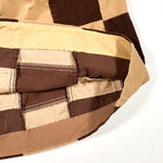 Vintage 70's Brown & Beige Checkerboard Corduroy Skirt