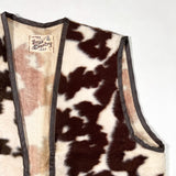 Vintage 70's DeWan Bush Country Cow Print Fleece Vest