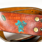 Vintage 60's Tooled Leather Floral Belt