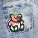 Vintage 1976 Levis Flare Bear Patch Jeans