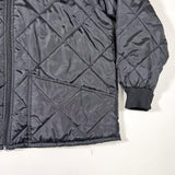 Vintage Y2K Highland Outfitters Black Quilted Nylon Bomber Jacket