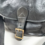 Vintage 90's Hobo International Black Leather Saddle Bag Purse