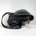 Vintage 90's Hobo International Black Leather Saddle Bag Purse