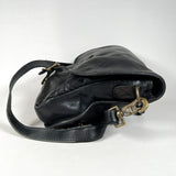 Vintage 90's Hobo International Black Leather Saddle Bag Purse