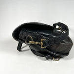 Vintage 90's Hobo International Black Leather Saddle Bag Purse