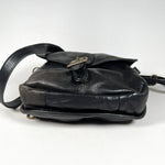 Vintage 90's Hobo International Black Leather Saddle Bag Purse