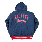 Blue jacket with 'Atlanta Braves' logo on a white background