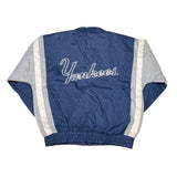 Blue jacket with 'Yankees' logo on a white background