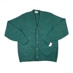 Vintage 60's All Wool Green Cardigan Sweater