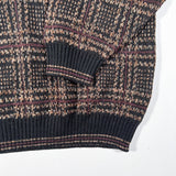 Vintage 90’s Natural Issue Brown Grid Pattern Knit Sweater