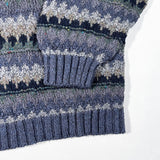 Vintage 90's NWT Northwest Territory Blue Patterned Knit Sweater