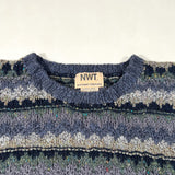 Vintage 90's NWT Northwest Territory Blue Patterned Knit Sweater