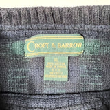Vintage 90's Croft & Barrow Navy Green Plaid Knit Sweater