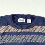 Vintage 90's Basic Editions Navy Stripe Textured Knit Sweater