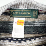 Vintage 90's Croft & Barrow Textured Aztec Stripe Knit Sweater