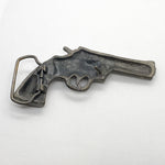 Vintage 80's Revolver Shaped Gun Belt Buckle