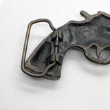 Vintage 80's Revolver Shaped Gun Belt Buckle