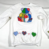 Vintage 80's Holiday Patchwork Bear Crewneck Sweatshirt