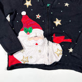 Vintage 90's Tiara International Santa Zip Cardigan Sweater