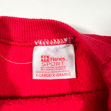 Vintage 80’s Hanes Red Seasons Greetings Poinsettia Crewneck Sweatshirt