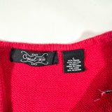 Vintage 90’s Red Stockings Holiday Sequin Zip Cardigan Sweater