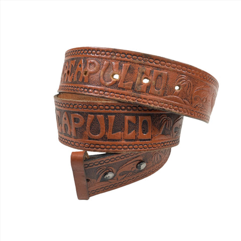 Vintage 80's Acapulco Tooled Leather Belt