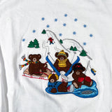 Vintage 90’s Skiing Bears Embroidered Holiday Crewneck Sweatshirt