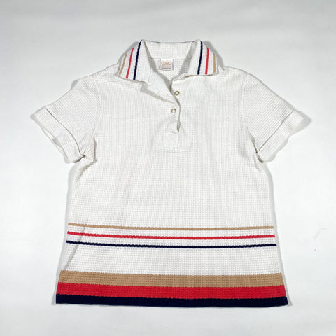 Vintage 60's Catalina Waffle Striped Polo Shirt