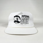 Vintage 80's National Boh Mr. Boh Beer White Rope Snapback Hat