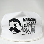 Vintage 80's National Boh Mr. Boh Beer White Rope Snapback Hat