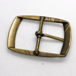 Vintage 80's Antique Patina Brass Curved Western Style Belt Buckle