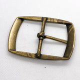 Vintage 80's Antique Patina Brass Curved Western Style Belt Buckle