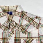 Vintage 80's Sears Plaid Western Button Up Shirt