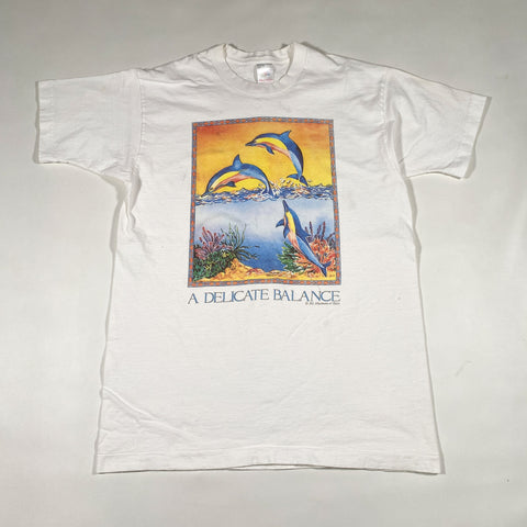 Vintage 1992 A Delicate Balance Dolphins Humanitees T-Shirt