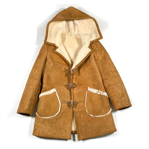 Vintage 70's Shearling Toggle Hooded Jacket