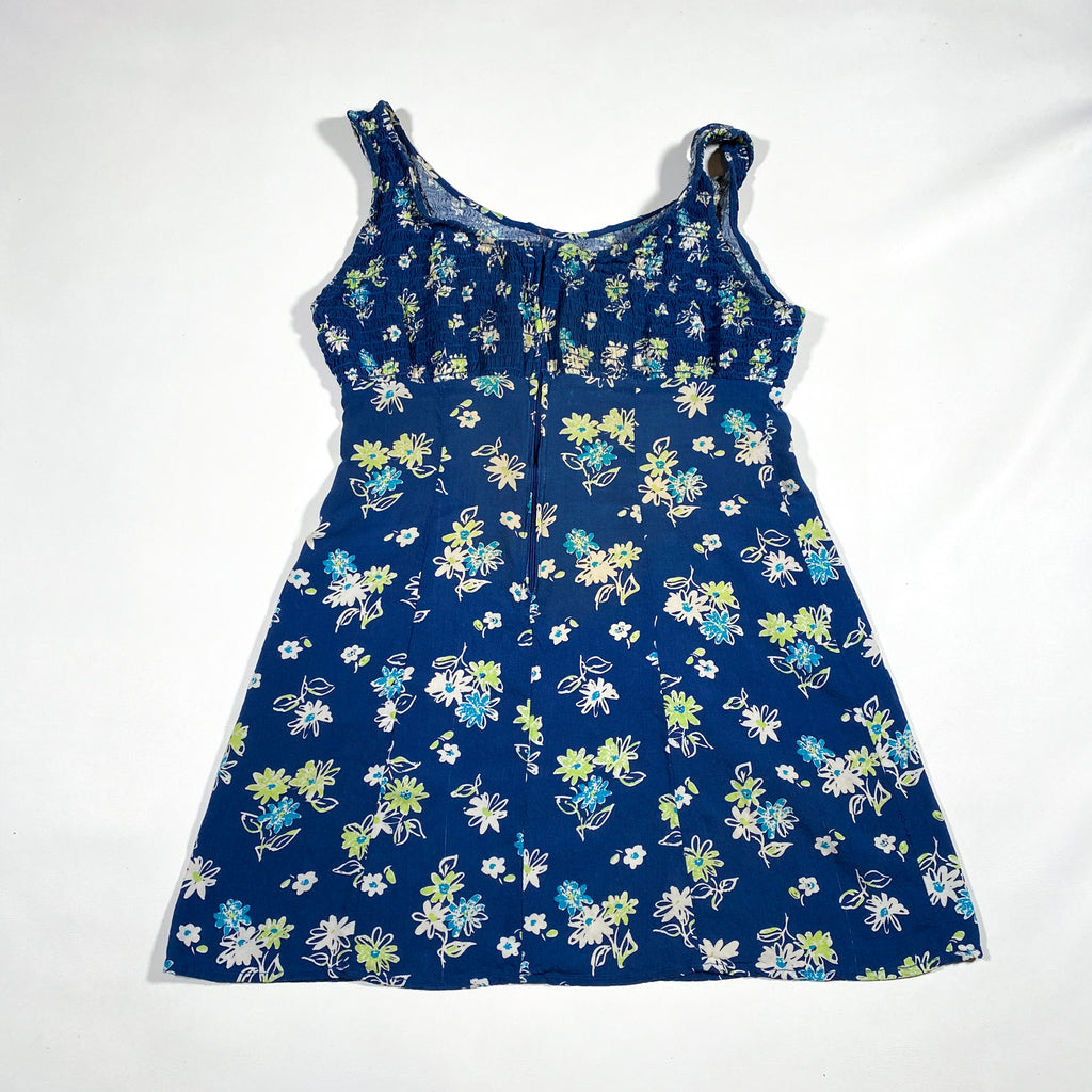 90s floral mini dress 90s Vintage Red Floral Mini Dress with Flutter Hem