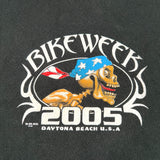 Vintage 2005 Daytona Beach Bike Week Skeleton Motorcycle T-Shirt