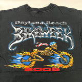 Vintage 2005 Daytona Beach Bike Week Skeleton Motorcycle T-Shirt