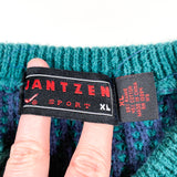 Vintage 90's Jantzen Knit Henley Sweater