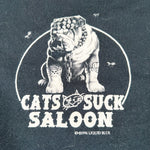 Vintage 1996 Liquid Blue Cats Suck Saloon Bulldog Pool Hall T-Shirt