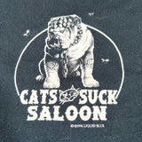 Vintage 1996 Liquid Blue Cats Suck Saloon Bulldog Pool Hall T-Shirt