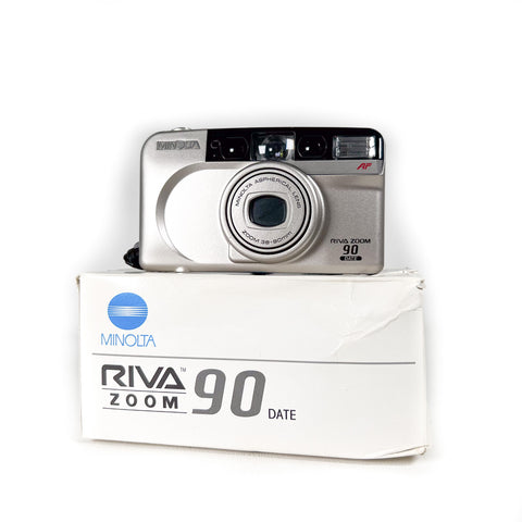 Vintage 1996 Minolta Riva Zoom 90 Date Point & Shoot 35mm Film Camera