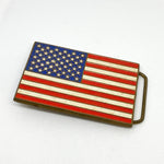 Vintage 90's Solid Brass American Flag Limited Edition Belt Buckle