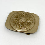 Vintage 80's Aztec Calendar Sun Stone Metal Belt Buckle