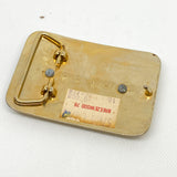 Vintage 90's Gold Floral Agate-Style Stone Belt Buckle