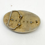 Vintage 90's Oval Silver Floral Tiger’s Eye Stone Belt Buckle