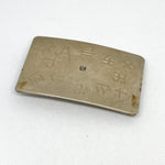 Vintage 80's Western Cattle Brand Symbols Silver Belt Buckle