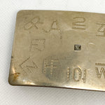 Vintage 80's Western Cattle Brand Symbols Silver Belt Buckle